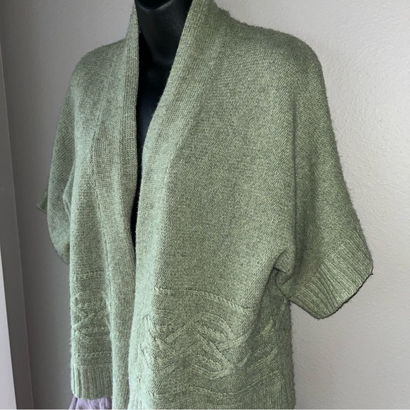 Fenn Wright Manson Green Open Cardigan Sweater XL Nylon/Angora/Wool Blend - Picture 2 of 11